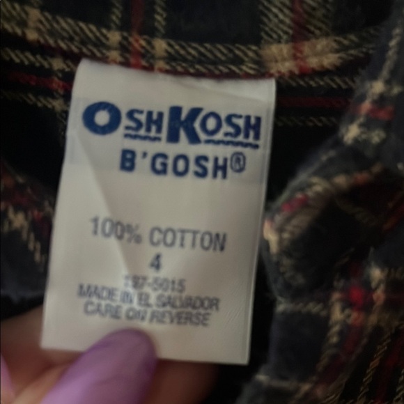 Vintage OshKosh B'gosh Plaid Flannel Shirt - Picture 2 of 4
